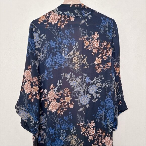 Tahari Womens S/M Open Floral Drape Kimono - Picture 11 of 13